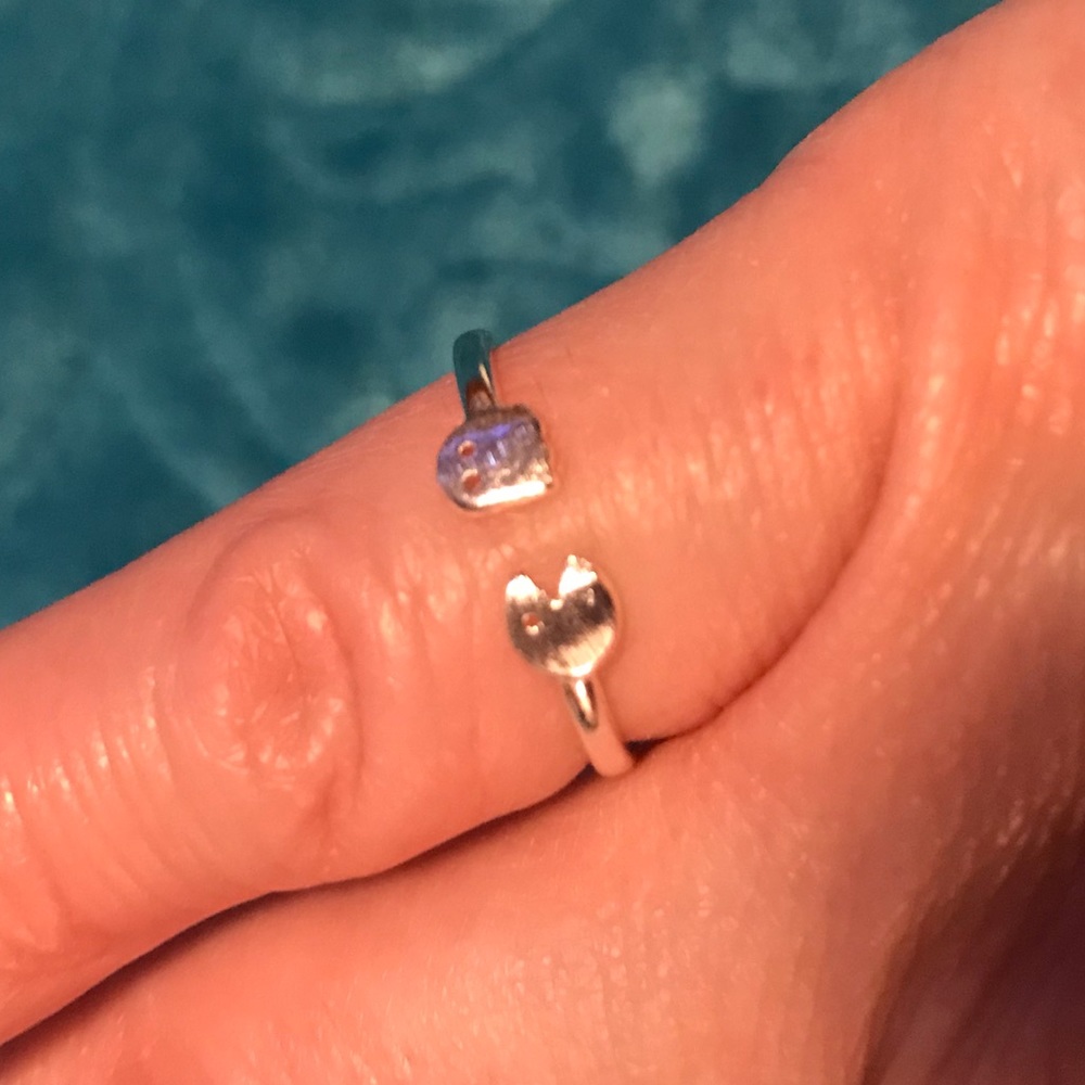 Sterling silver pac man ring